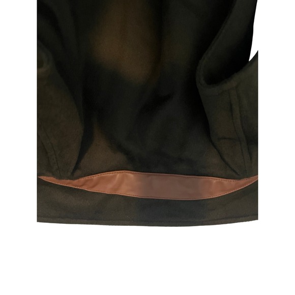 TRIENT Mens Dark Olive Suede Leather Trim Zip Up Vest Large L - Picture 6 of 6